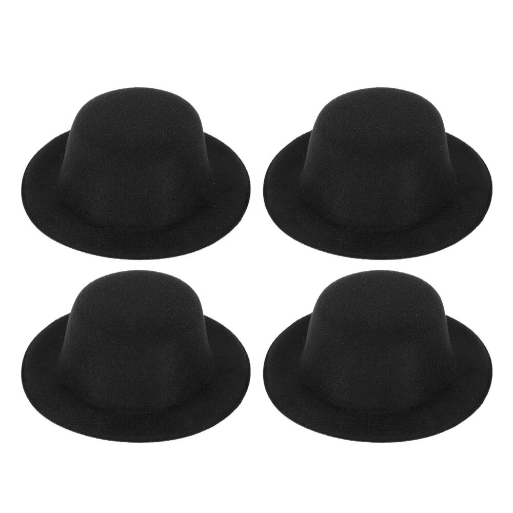8697 Miniature Formal Hats for Crafts, Snowman Ornaments - Mini Black Felt
